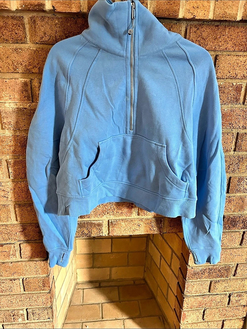 lululemon Scuba Oversized Funnel-Neck Half Zip Blue Medium